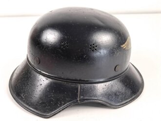 Stahlhelm Luftschutz. In allen Teilen Original und zusammengehörig,  Kopfgrösse 57