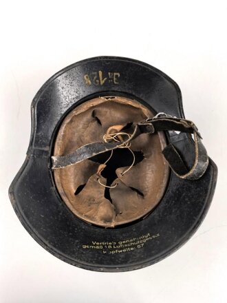 Stahlhelm Luftschutz. In allen Teilen Original und zusammengehörig,  Kopfgrösse 57