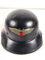 Stahlhelm Luftschutz. In allen Teilen Original und zusammengehörig,  Kopfgrösse 57