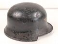 Stahlhelm Luftschutz. In allen Teilen Original und zusammengehörig,  Eher ungewöhnliches Modell, stärkere Gebrauchsspuren
