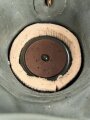Luftschutz , Volksgasmaske 37 in Bereitschaftsbüchse aus blau lackiertem Blech