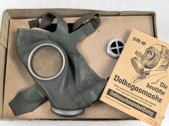 Luftschutz Volksgasmaske 40, Komplett, im Umkarton
