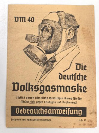 Luftschutz Volksgasmaske 40, Komplett, im Umkarton