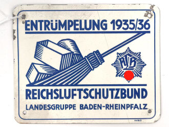 Reichsluftschutzbund, lackiertes Blechschild "...