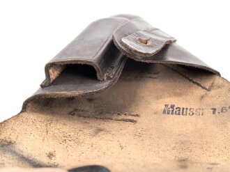 Tasche zur Pistole  Mauser 7,65 der Wehrmacht. Getragenes Stück in gutem Gesamtzustand, daatiert 1941
