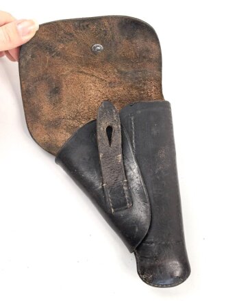 Tasche für eine Pistole 7,65 der Wehrmacht. Getragenes Stück, die Magazintasche fehlt, datiert 1942
