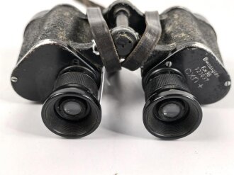 Dienstglas 6 x 30 Wehrmacht. Hersteller cxn, Verstellring rechts hakt etwas,  Strichplatte schwach sichtbar.