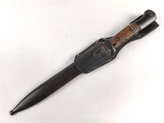 Seitengewehr M84/98 für k98 der Wehrmacht. Nummerngleiches Stück von Hörster, datiert 1939. In Koppelschuh von 1941