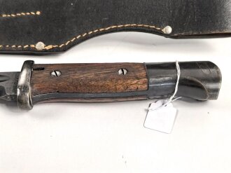 Seitengewehr M84/98 für k98 der Wehrmacht. Nummerngleiches Stück von Hörster, datiert 1939. In Koppelschuh von 1941