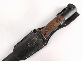 Seitengewehr M84/98 für k98 der Wehrmacht. Nummerngleiches Stück von Hörster, datiert 1939. In Koppelschuh von 1941