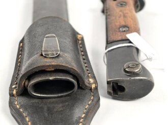 Seitengewehr M84/98 für k98 der Wehrmacht. Nummerngleiches Stück von Hörster, datiert 1939. In Koppelschuh von 1941