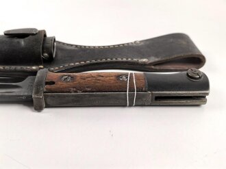 Seitengewehr M84/98 für k98 der Wehrmacht. Nummerngleiches Stück von Hörster, datiert 1939. In Koppelschuh von 1941