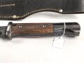 Seitengewehr M84/98 für k98 der Wehrmacht. Nummerngleiches Stück von Hörster, datiert 1939. In Koppelschuh von 1941