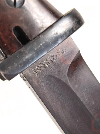 Seitengewehr M84/98 für k98 der Wehrmacht. Nummerngleiches Stück von Berg & Co 1938