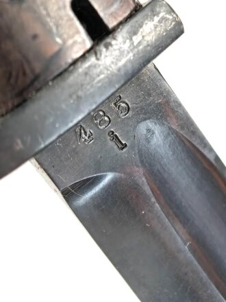 Seitengewehr M84/98 für k98 der Wehrmacht. Nummerngleiches Stück von Berg & Co 1938