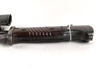 Seitengewehr M84/98 für k98 der Wehrmacht. Nummerngleiches Stück von bym 4"(Genossenschafts-Maschinenhaus der Büchsenmacher Ferlach) 1943. Seltener Hersteller