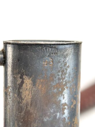 Seitengewehr M84/98 für k98 der Wehrmacht. Nummerngleiches Stück von bym 4"(Genossenschafts-Maschinenhaus der Büchsenmacher Ferlach) 1943. Seltener Hersteller