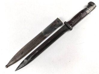 Seitengewehr M84/98 für k98 der Wehrmacht. Nummerngleiches Stück von bym 4"(Genossenschafts-Maschinenhaus der Büchsenmacher Ferlach) 1943. Seltener Hersteller