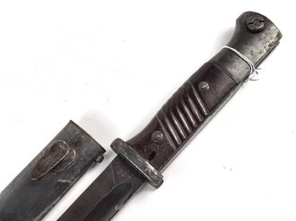 Seitengewehr M84/98 für k98 der Wehrmacht. Nummerngleiches Stück von bym 4"(Genossenschafts-Maschinenhaus der Büchsenmacher Ferlach) 1943. Seltener Hersteller
