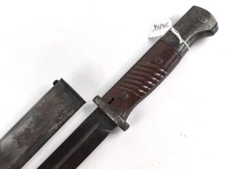 Seitengewehr M84/98 für k98 der Wehrmacht. Nummerngleiches Stück von bym 4"(Genossenschafts-Maschinenhaus der Büchsenmacher Ferlach) 1943. Seltener Hersteller