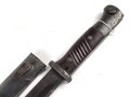 Seitengewehr M84/98 für k98 der Wehrmacht. Nummerngleiches Stück von bym 4"(Genossenschafts-Maschinenhaus der Büchsenmacher Ferlach) 1943. Seltener Hersteller
