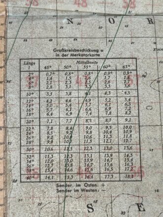 Deutsche Fliegerkarte Skandinavien herausgegeben vom Reichsluftfahrtministerium