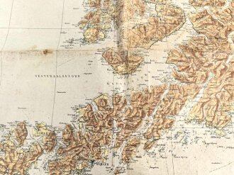 Deutsche Militärkarte "Lofoten" Norwegen, Sonderausgabe 1940, unvollständig