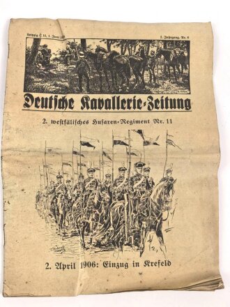 "Deutsche Kavallerie Zeitung" 1 Juni 1929, 2. Jahrgang Nr, 6, DIN A4, geknickt 
