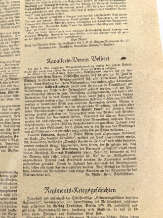 "Deutsche Kavallerie Zeitung" 1 Juni 1929, 2. Jahrgang Nr, 6, DIN A4, geknickt 