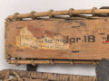 Geschoßkorb Wehrmacht, ungereinigtes Stück, datiert 1938, Maße 36 x 37 x 10cm