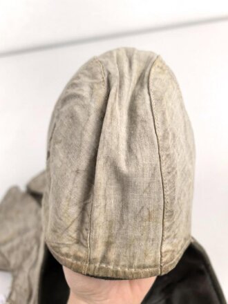 Winterkopfhaube Wehrmacht Heer, Mausgrau auf weiß wendbar. getragenes Stück, ungereinigt