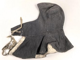 Winterkopfhaube Wehrmacht , Blaugrau auf weiß wendbar. getragenes Stück, ungereinigt