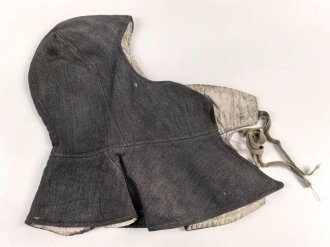 Winterkopfhaube Wehrmacht , Blaugrau auf weiß wendbar. getragenes Stück, ungereinigt