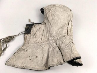 Winterkopfhaube Wehrmacht , Blaugrau auf weiß wendbar. getragenes Stück, ungereinigt