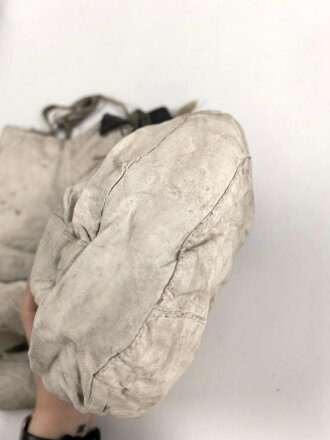 Winterkopfhaube Wehrmacht , Blaugrau auf weiß wendbar. getragenes Stück, ungereinigt