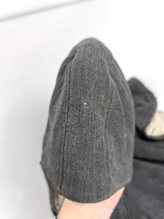 Winterkopfhaube Wehrmacht , Blaugrau auf weiß wendbar. getragenes Stück, ungereinigt