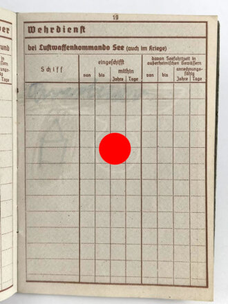 Wehrpaß Heer, eingestellt am 17.4.42 bei Artillerie Ersatz Abteilung Toul