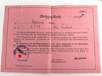 Wehrpaß Heer, ausgestellt 6.1.1937