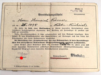 Wehrpaß Heer, ausgestellt 6.1.1937