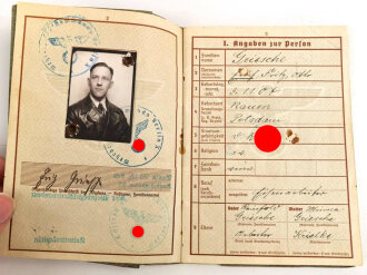 Wehrpaß, ausgestellt 28.4.1939