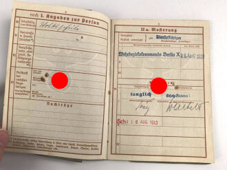 Wehrpaß, ausgestellt 28.4.1939