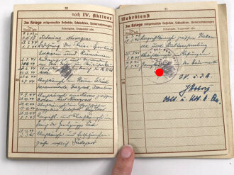 Wehrpaß Heer, ausgestellt 25.9.1936