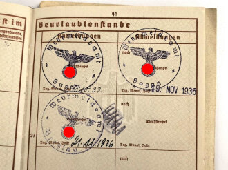 Wehrpaß Heer, ausgestellt 25.9.1936