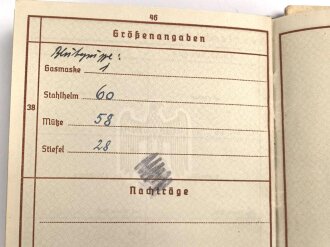 Wehrpaß Heer, ausgestellt 25.9.1936