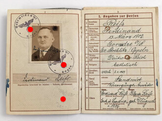 Wehrpaß Heer, ausgestellt 25.9.1936