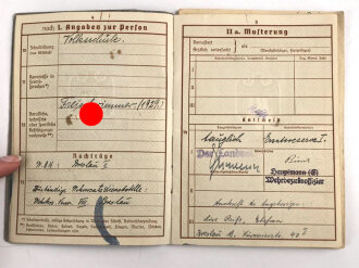Wehrpaß Heer, ausgestellt 25.9.1936
