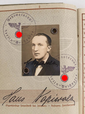 Wehrpaß Heer, ausgestellt 6.1.1938