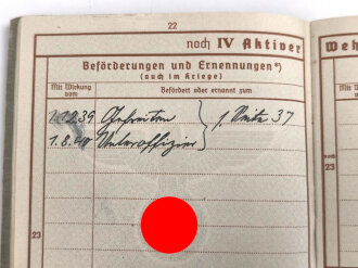 Wehrpaß Heer, ausgestellt 6.1.1938