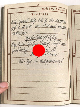 Wehrpaß Heer, ausgestellt 6.1.1938