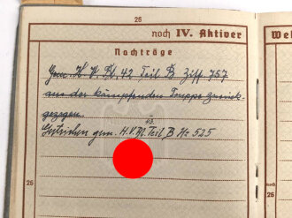 Wehrpaß Heer, ausgestellt 14.6.1937